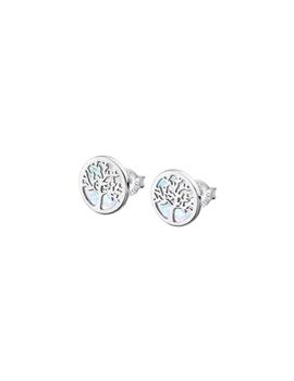 Pendientes Lotus plata y nacar arbol