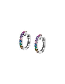 Pendientes Lotus plata aro multicolor