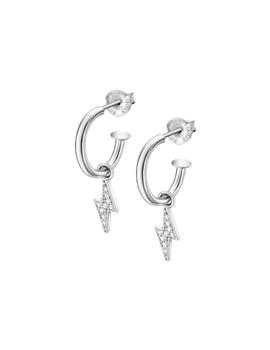 Pendientes Lotus plata aro rayo