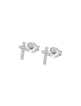 Pendientes Lotus plata cruz