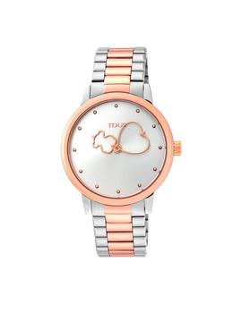 Reloj TOUS Bear Time bicolor de acero/IP rosado