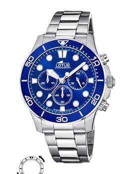 Reloj Lotus acero crono esfera azul