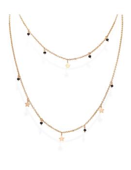 Collar Amén plata rosé estrellas