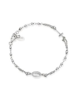 Pulsera rosario Amén plata rodio