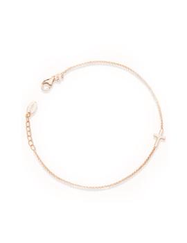 Pulsera Amén plata rosé cruz