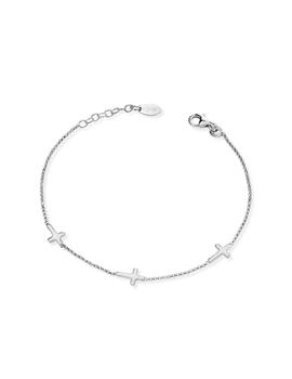 Pulsera Amén plata rodio cruz