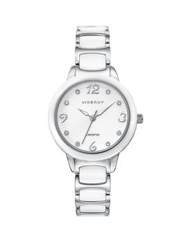 Reloj Viceroy acero y cerámica blanca