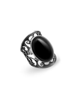 Anillo plata y azabache