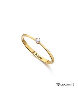 Anillo solitario LeCarré oro amarillo y diamantes 0.05 cts.