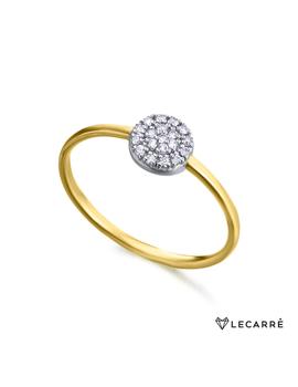 Anillo LeCarré oro amarillo y blanco con diamantes