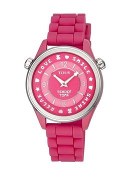 Reloj Tous acero Tender Time silicona rosa