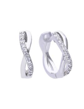 Pendientes Diamonfire tipo aro plata y circonitas