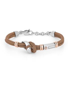 Pulsera H2on acero y cordón naútico