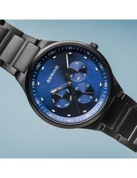 Reloj Bering acero 40mm PVD negro esfera azul