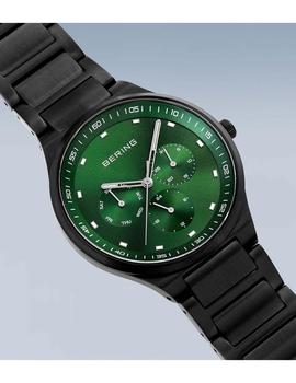 Reloj Bering acero 40mm PVD negro esfera verde