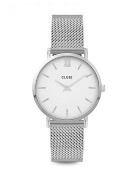 Reloj Cluse acero Minuit 33mm plateado