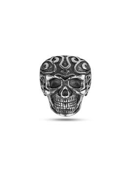 Pulsera Police Tribal acero y cuero con calaveras