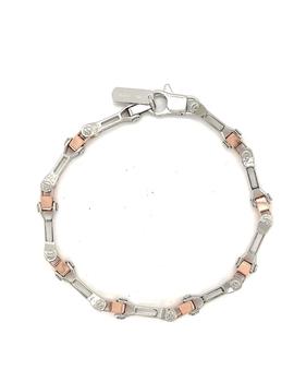 Pulsera Marcello Panne plata rodio y rodio rosa