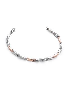 Pulsera Marcello Pane plata rodio y rodio rosa