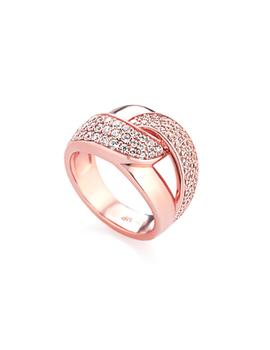 Anillo Marcello Pane plata rodio rosa y circonitas