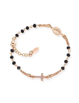 Pulsera rosario Amén plata rosé