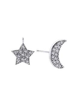 Pendientes Duran Exquse plata luna y estrella