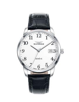 Reloj Sandoz acero correa piel