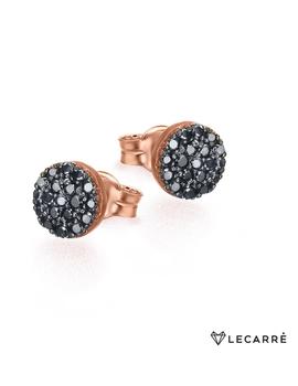 Pendientes LeCarré oro rosa y diamantes negros