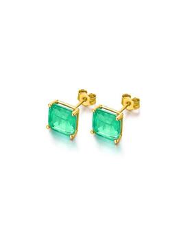 Pendientes Lecarré oro amarillo cuarzo verde