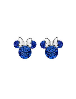 Pendientes pequeños Minnie plata circonita color