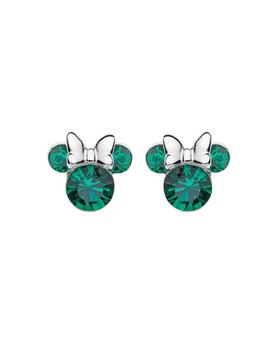 Pendientes pequeños Minnie plata circonita color