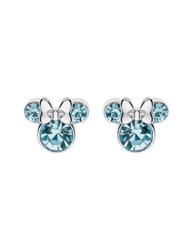 Pendientes pequeños Minnie plata circonita color