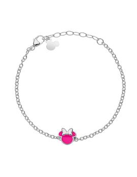 Pulsera Disney Minnie plata y esmalte rosa