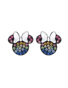 Pendientes Disney Minnie plata y circonitas de colores