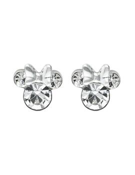 Pendientes pequeños Disney Minnie plata y circonitas