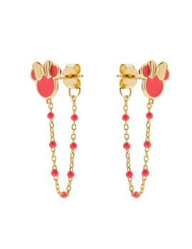 Pendientes Disney Minnie plata y esmalte rosa