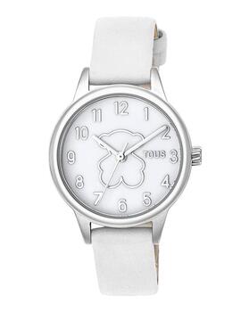 Reloj Tous acero New Muffin correa blanca