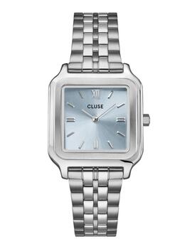 Reloj Cluse Gracieuse acero, esfera azul claro