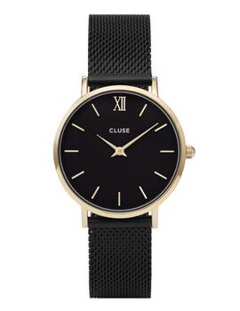 Reloj Cluse Minuit Mesh dorado/negro