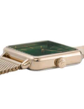 Reloj Cluse  La Tétragone Mesh oro, esfera verde