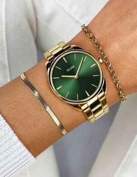 Reloj Cluse Féroce Petite oro, esfera verde