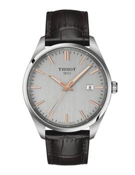 Reloj Tissot PR100 acero correa piel marrón