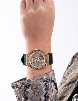 Reloj Guess Princess correa caucho negra