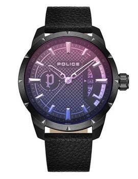 Reloj Police Neist acero correa piel negra