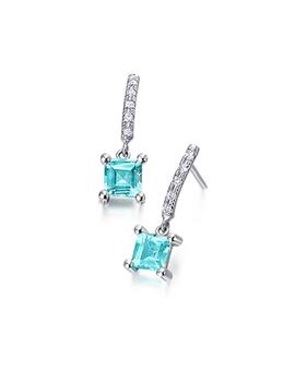 Pendientes Lecarré oro blanco, topacio azul y diamantes