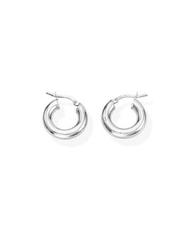 Pendientes Amén aro plata rodio