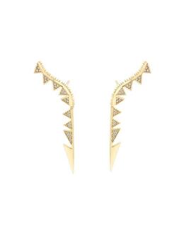Pendientes Marina García plata dorada circonitas