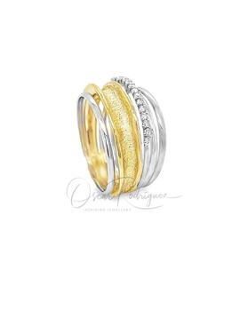 Anillo oro y diamantes talla brillante