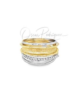 Anillo oro y diamantes talla brillante