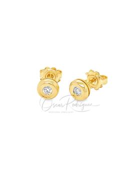 Pendientes oro amarillo y diamantes 0.01 qts.